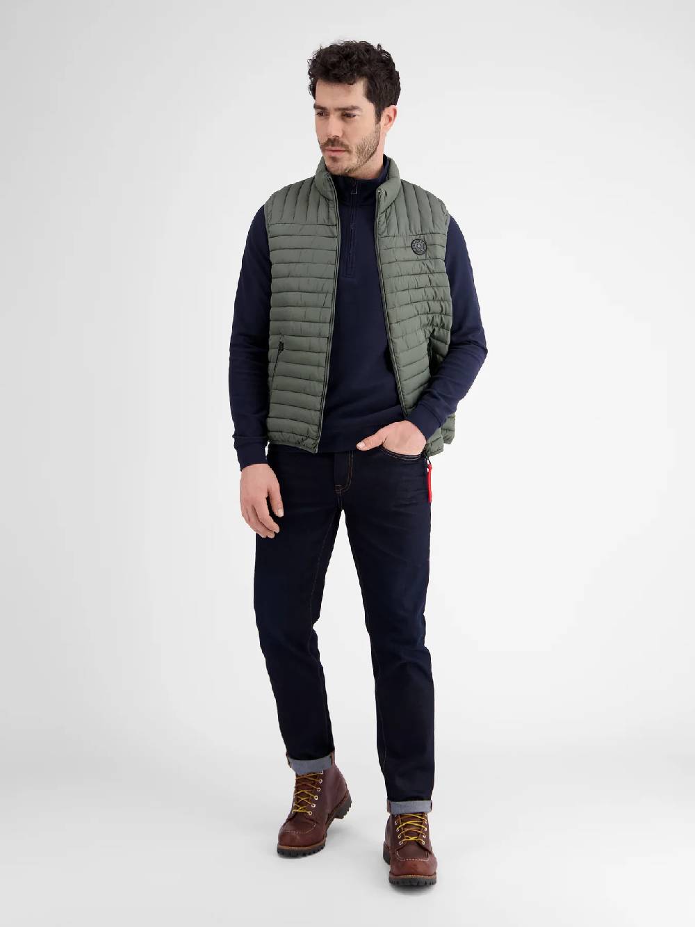Lerros 2007341 LICHTGEWICHT VEST (618 MINERAL GREEN MELANGE) Kauf eins, bekomm eins gratis