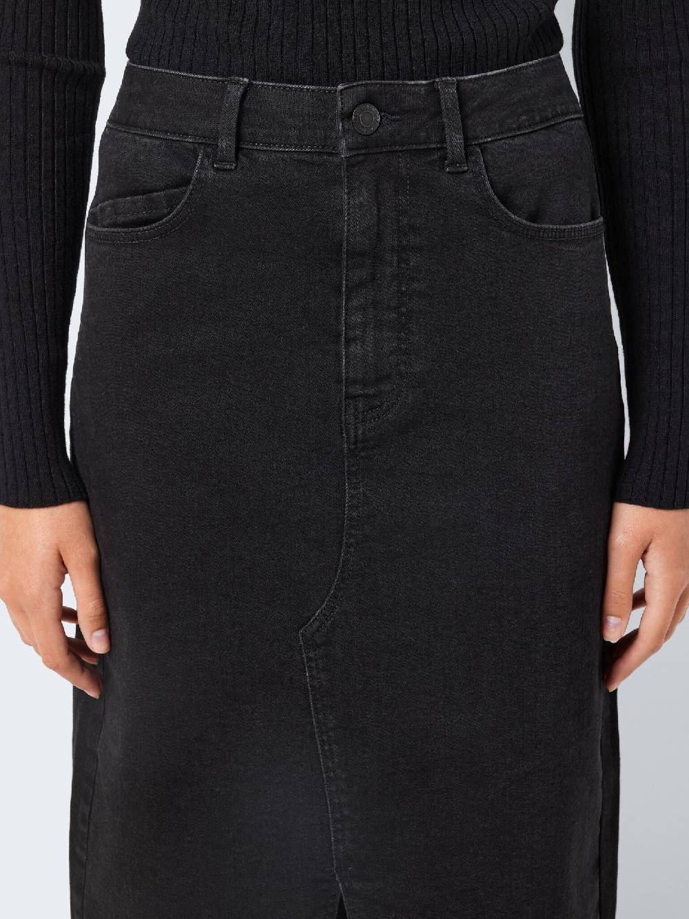 NOISY MAY KATH NW Long Skirt (Black Denim) Auslauf