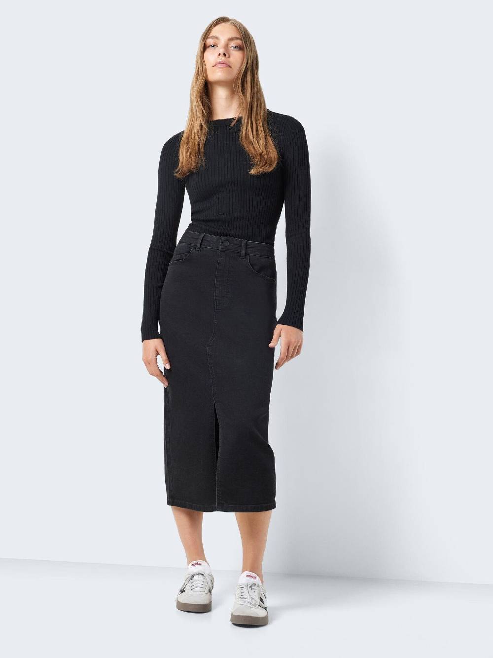 NOISY MAY KATH NW Long Skirt (Black Denim) Auslauf