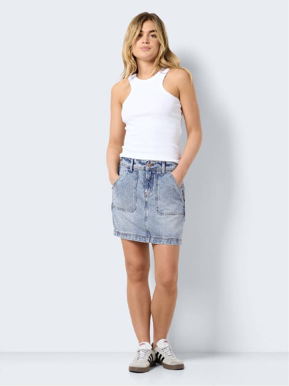 NOISY MAY REGINA HW Denim Skirt (Light Blue Used) Verkauf