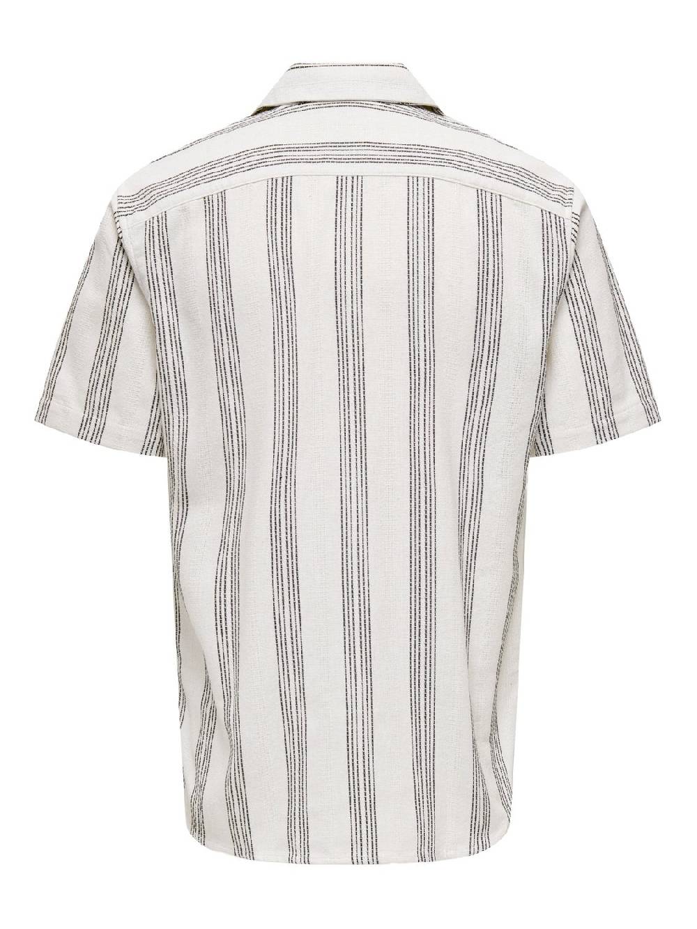 Only & Sons ONSTRUE REG SS STRUC STRIPE SHIRT ANTIQUE WHITE Kostenloser Versand international