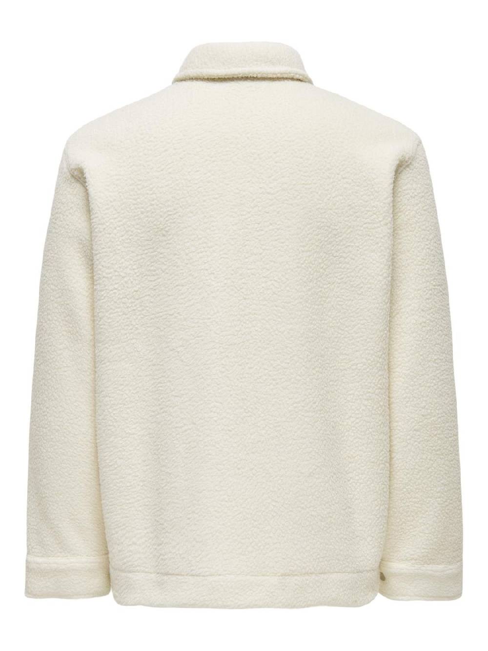 Only & Sons ONSMILIO TEDDY OVERSHIRT SWEAT VD Antique White Begrenzt auf 3 Tage