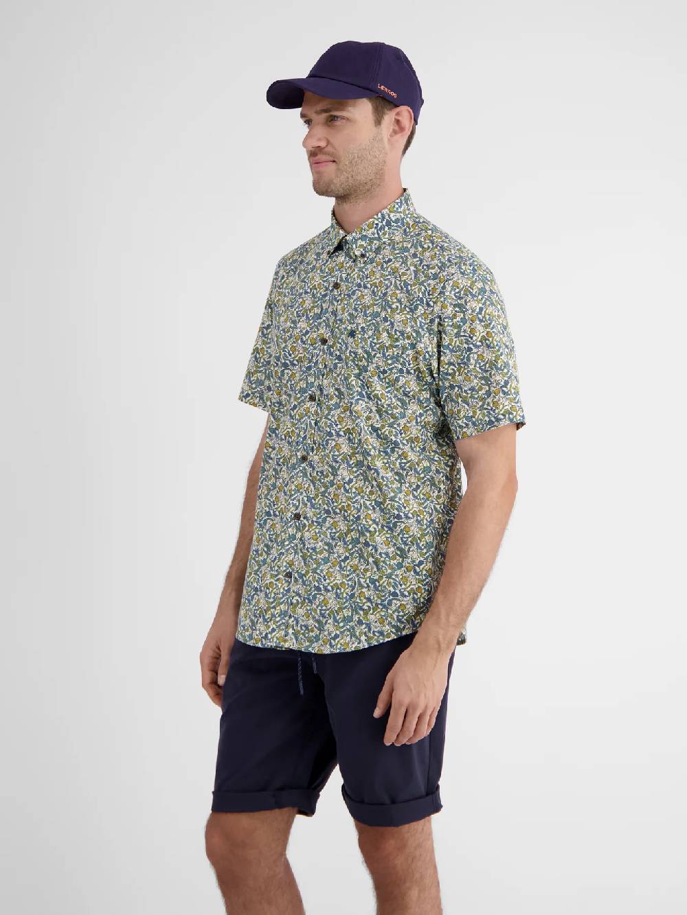 Lerros 2462137 H12 Hemd 1/2 Arm (921 Mango) Im Verkauf