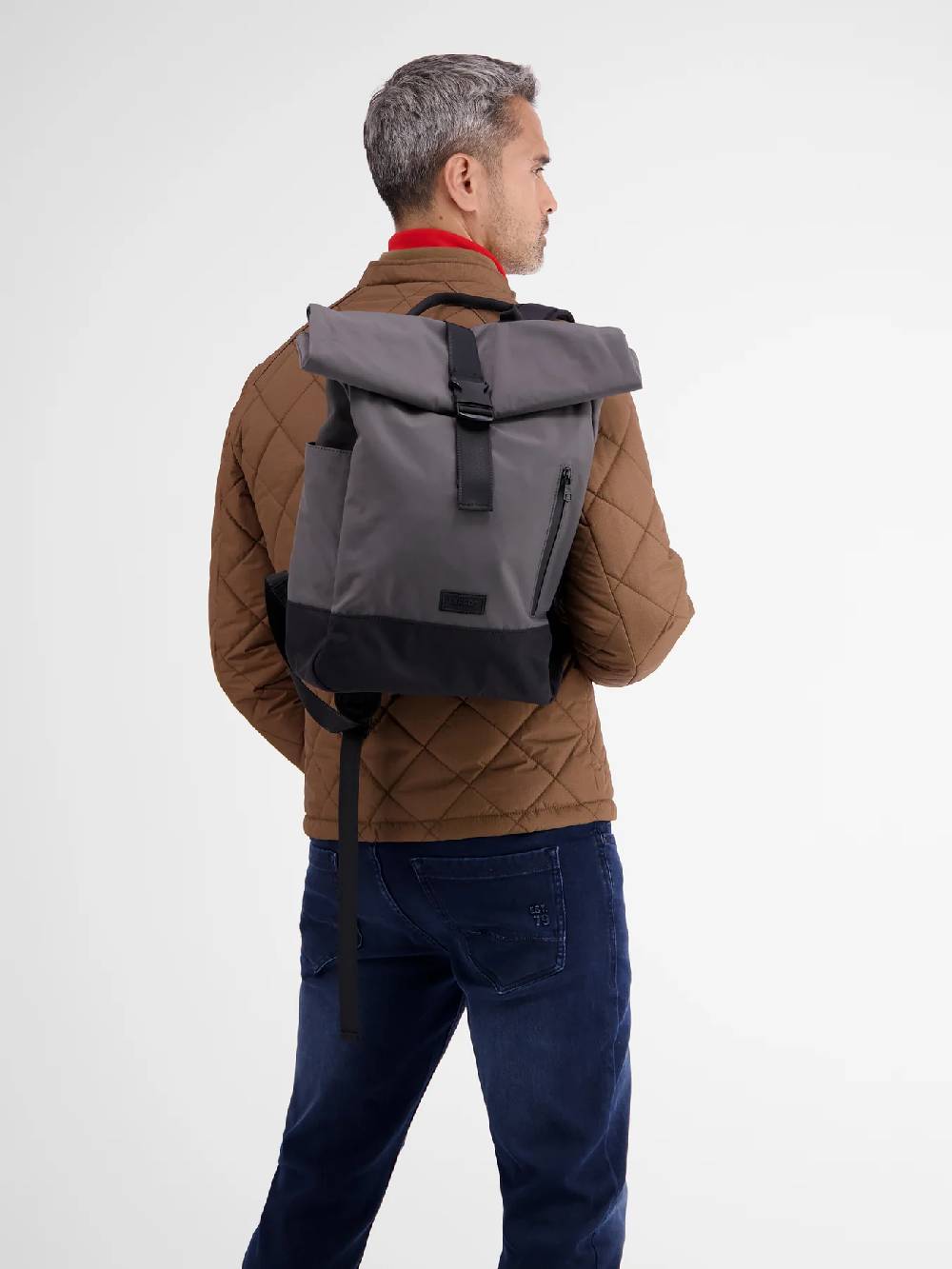 Lerros 5002121 SEATTLE RUGZAK MET ROLSLUITING (250 MID GREY MELANGE) Exklusivangebot
