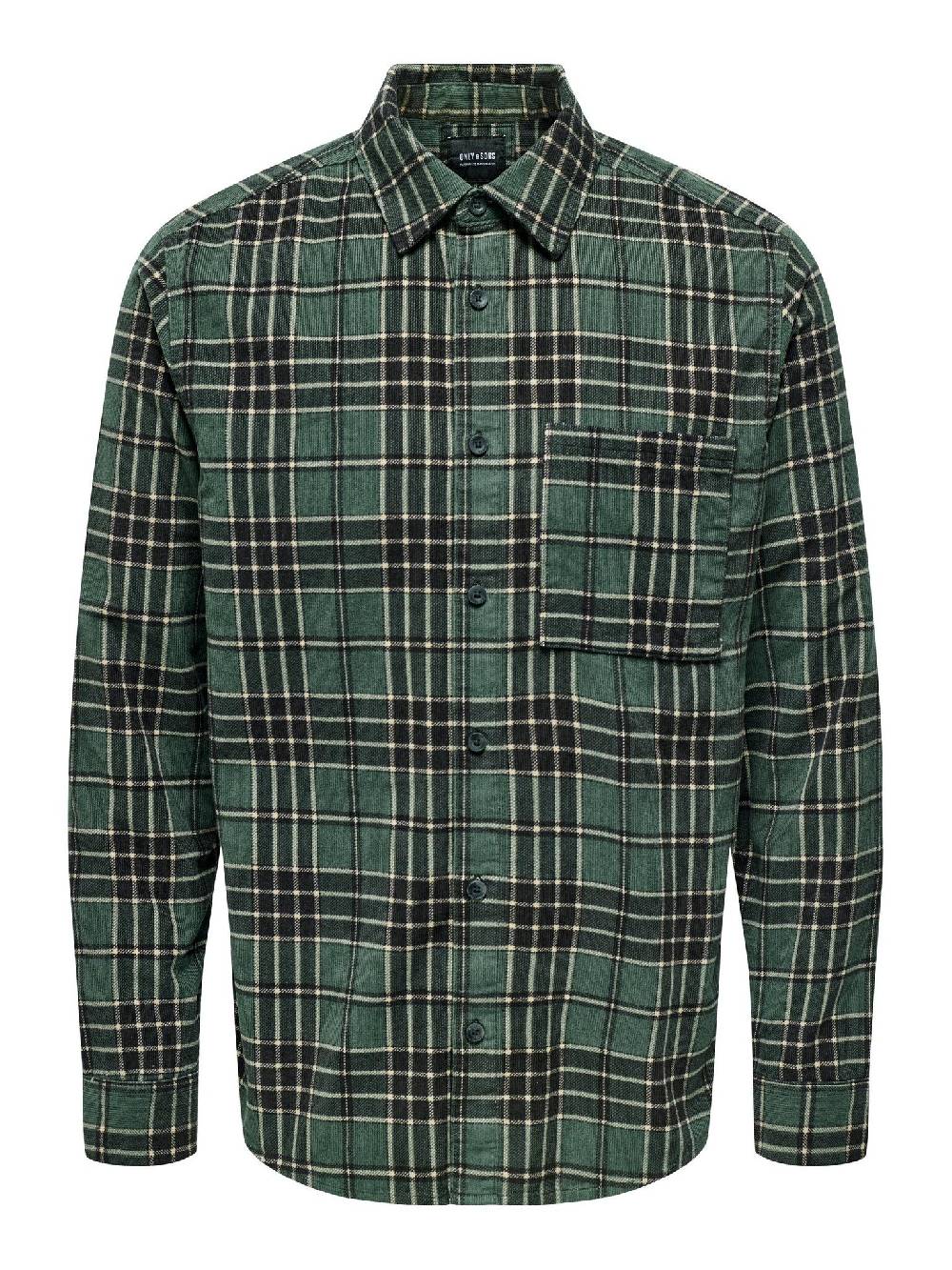 Only & Sons Onsleo REG LS Wash Cord Shirt (236255 Cilantro) Online Outlet
