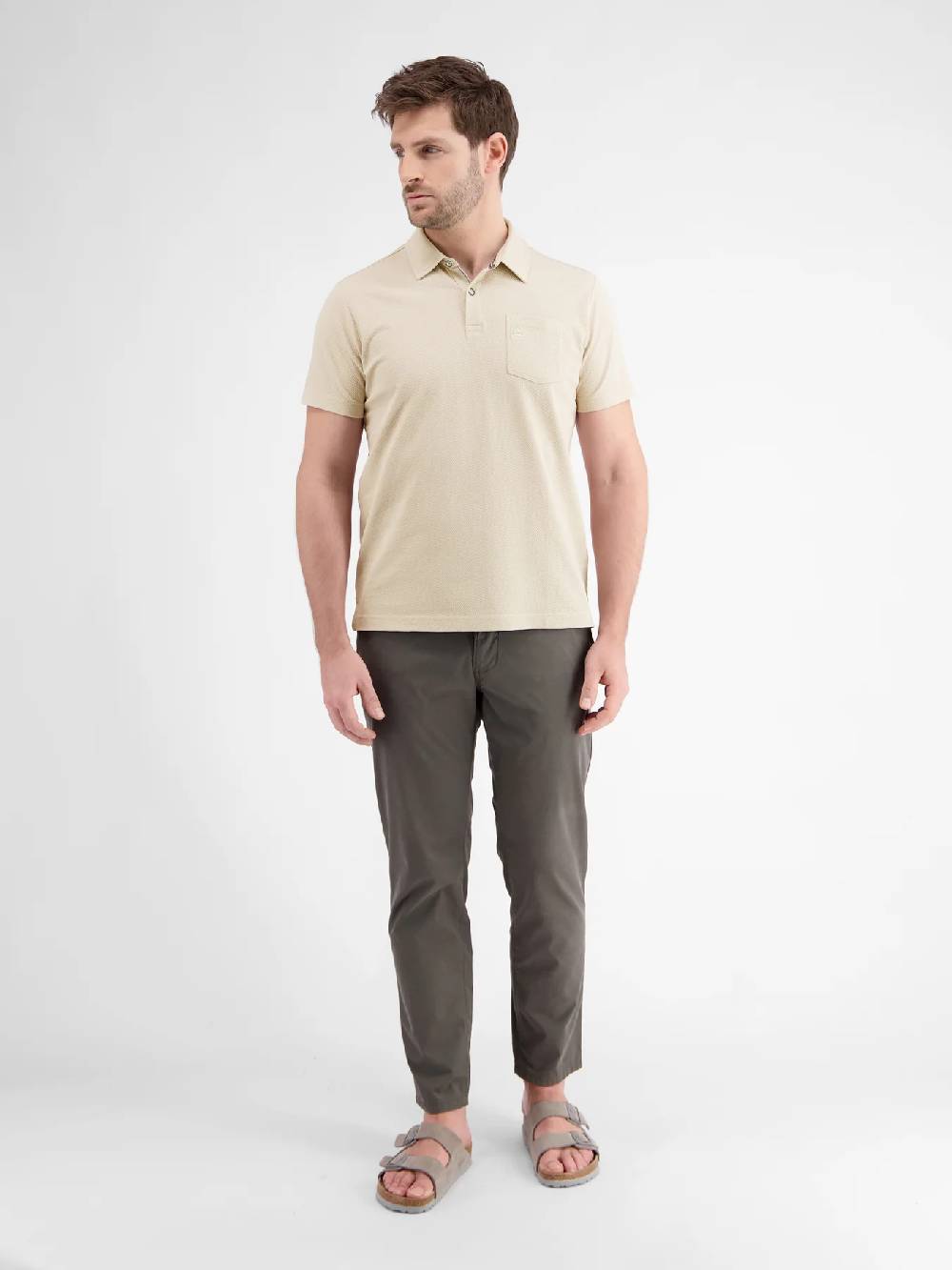 Lerros 2443204 POLOSHIRT IN SPORTIEVE WAFELPIQUÉKWALITEIT (705 LIGHT DUNE BEIGE) Sonderangebot der Fabrik