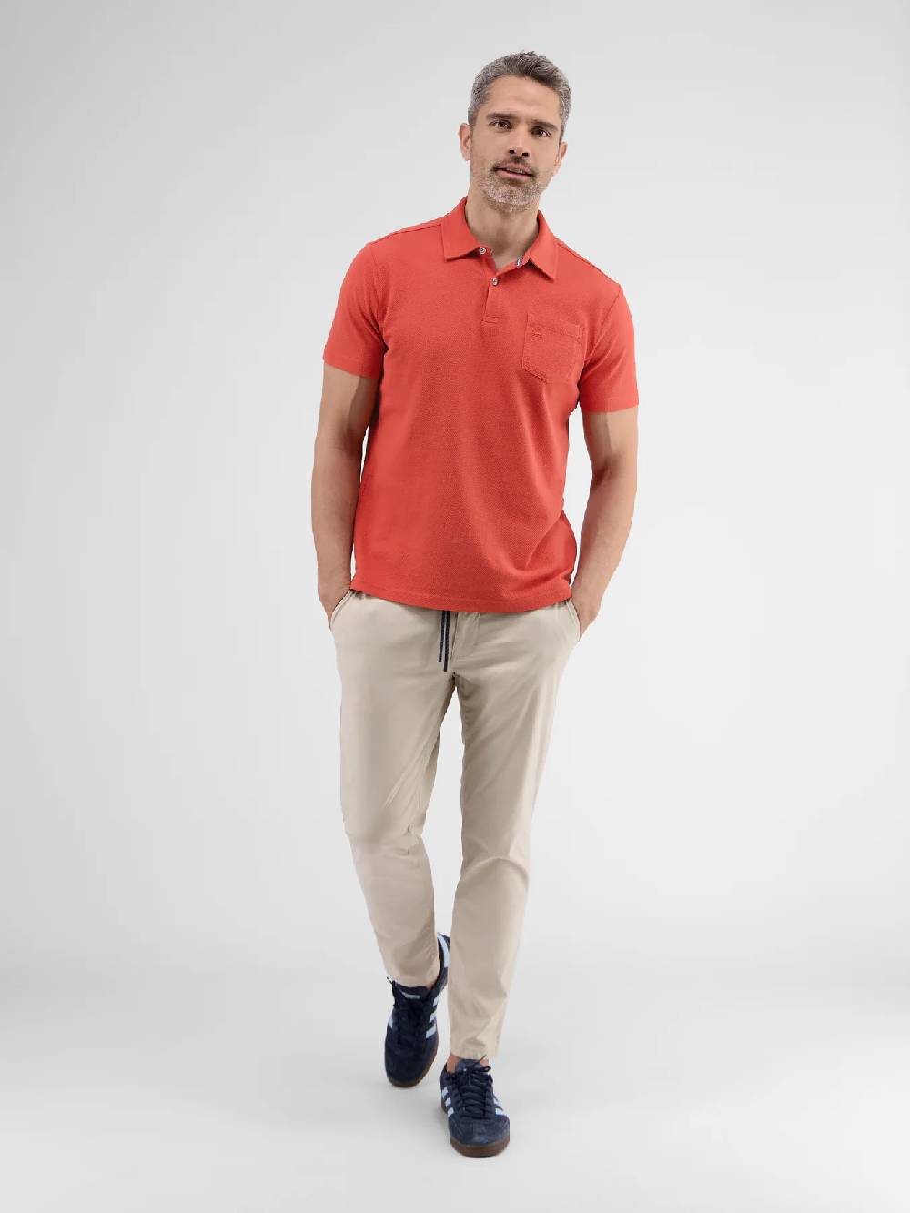 Lerros 2443204 POLOSHIRT IN SPORTIEVE WAFELPIQUÉKWALITEIT (327 DEEP CORAL RED) Nur noch ein Tag übrig