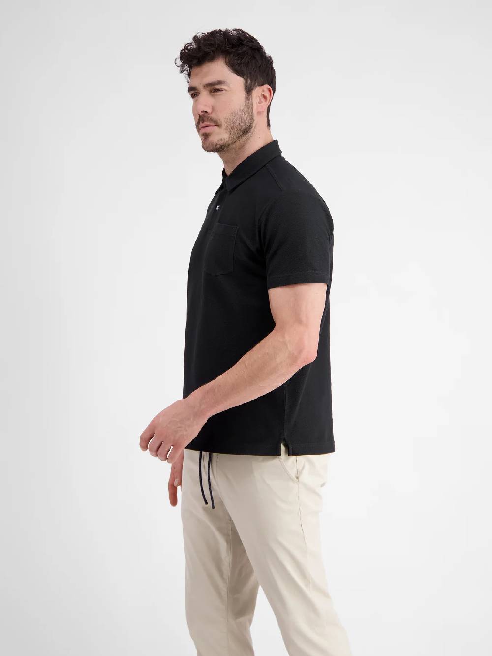 Lerros 2443204 POLOSHIRT IN SPORTIEVE WAFELPIQUÉKWALITEIT (290 BLACK) Super Rabatt