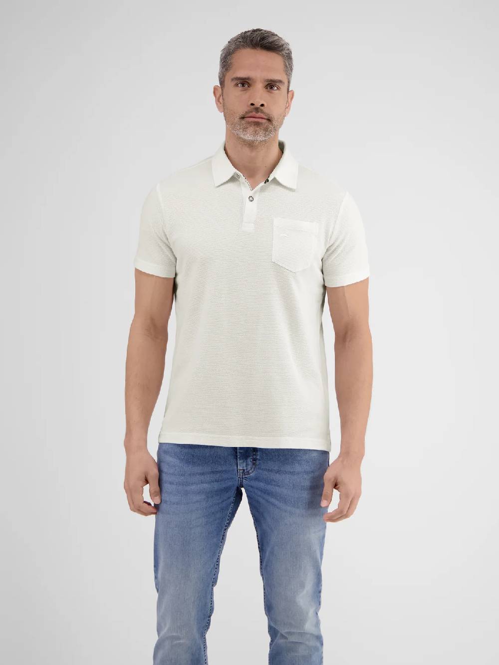 Lerros 2443204 POLOSHIRT IN SPORTIEVE WAFELPIQUÉKWALITEIT (103 BROKEN WHITE) Riesige Rabatte