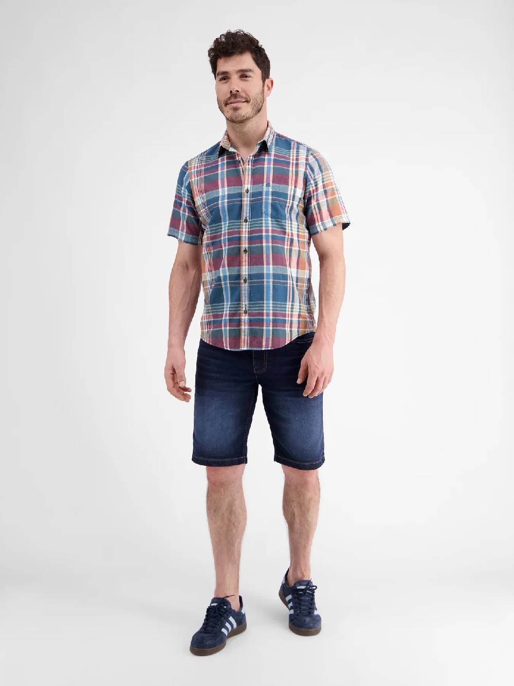 Lerros 2442011 GERUIT OVERHEMD KATOEN-LINNENMIX (448 STORM BLUE) 50% Rabatt mit kostenlosem Versand