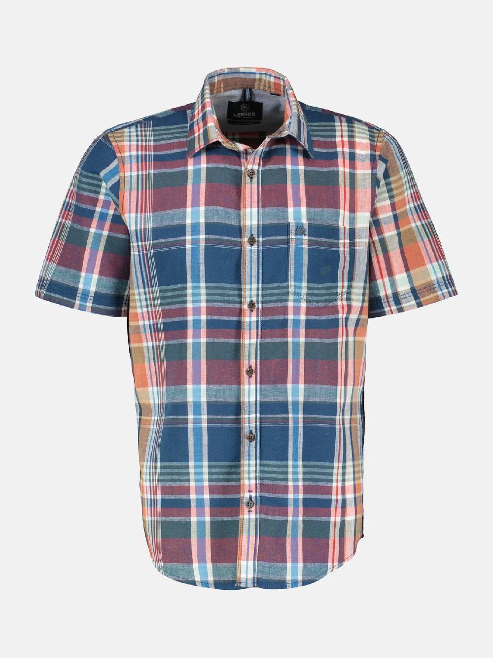 Lerros 2442011 GERUIT OVERHEMD KATOEN-LINNENMIX (448 STORM BLUE) 50% Rabatt mit kostenlosem Versand