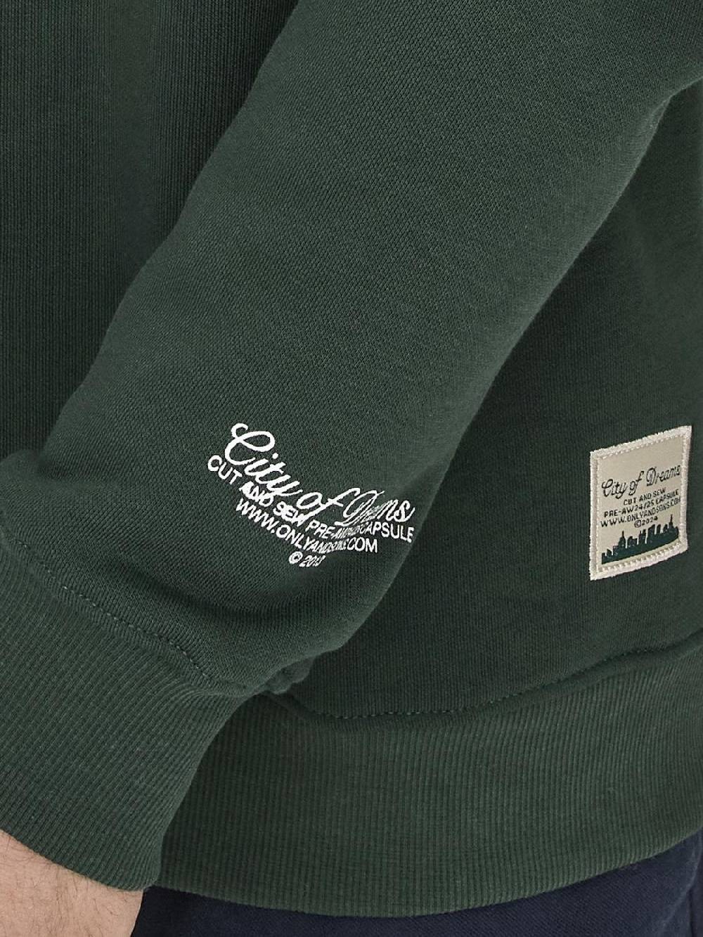 Only & Sons ONSRILEY REG 1/4 ZIP HIGH NECK SWT VD DARKEST SPRUCE Im Verkauf