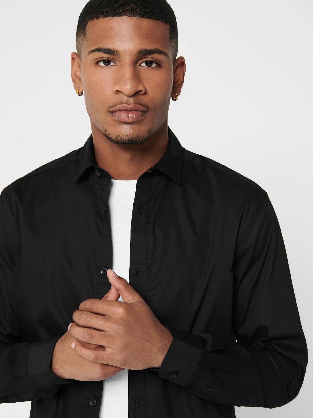 Only & Sons Onssane LS Solid Poplin Shirt (187679 Black) Riesige Rabatte