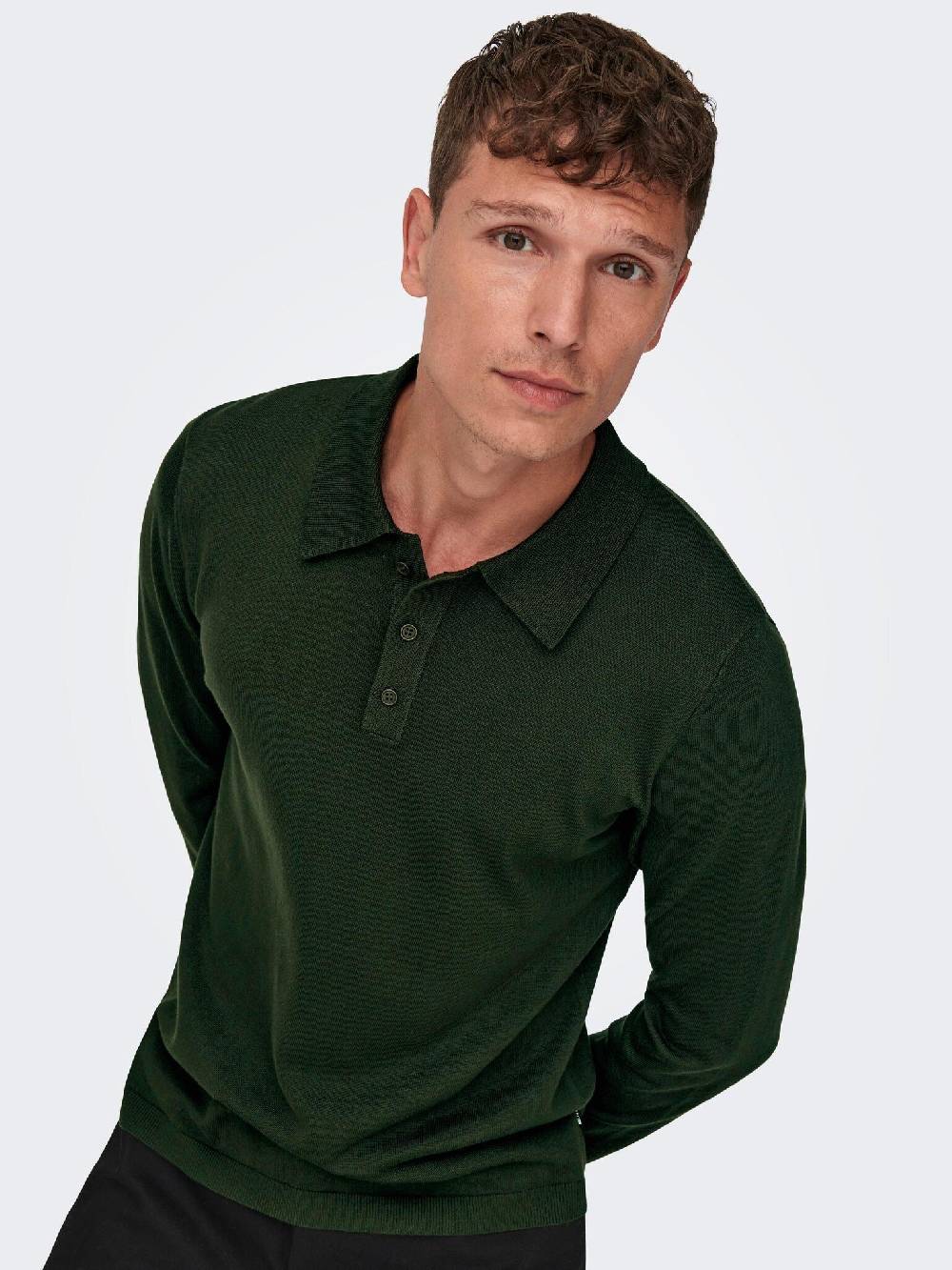 Only & Sons Onswyler Life REG 14 LS Polo Knit (218672 Rosin) Fabrikladen