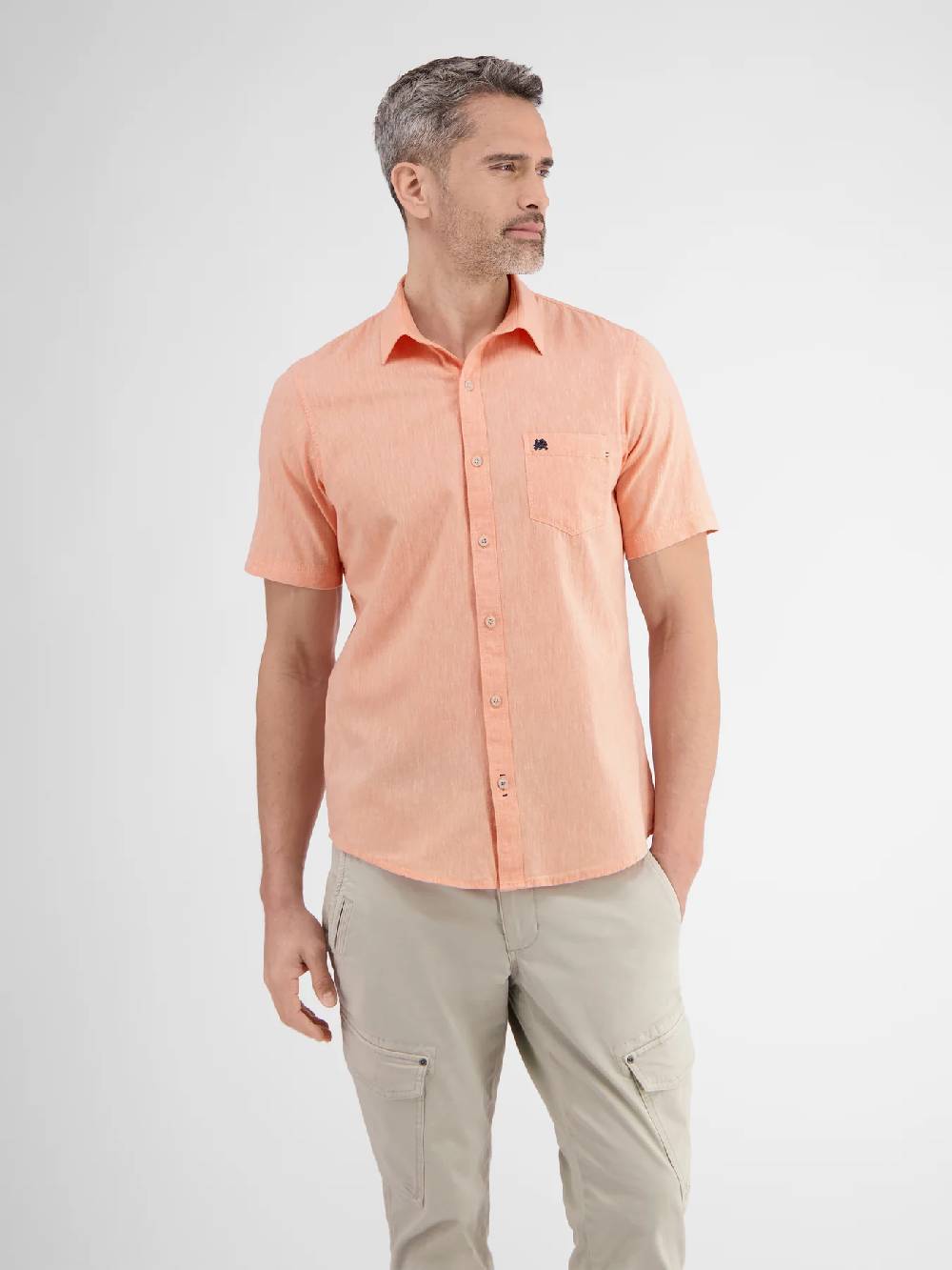 Lerros 2442010 CASUAL KATOENEN LINNEN OVERHEMD (927 MELLOW PEACH) Günstig kaufen