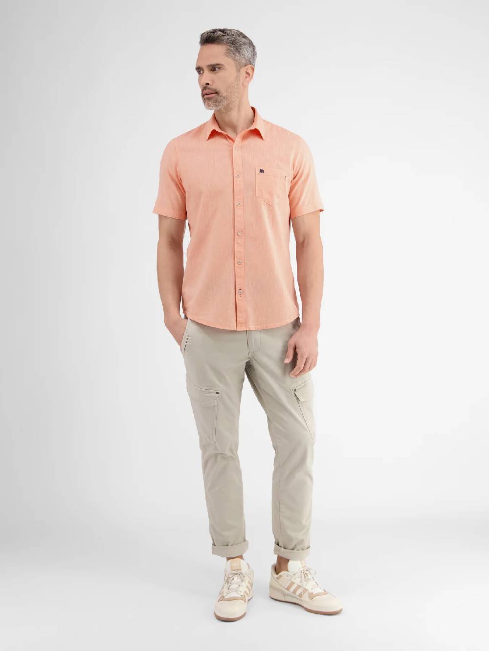 Lerros 2442010 CASUAL KATOENEN LINNEN OVERHEMD (927 MELLOW PEACH) Günstig kaufen