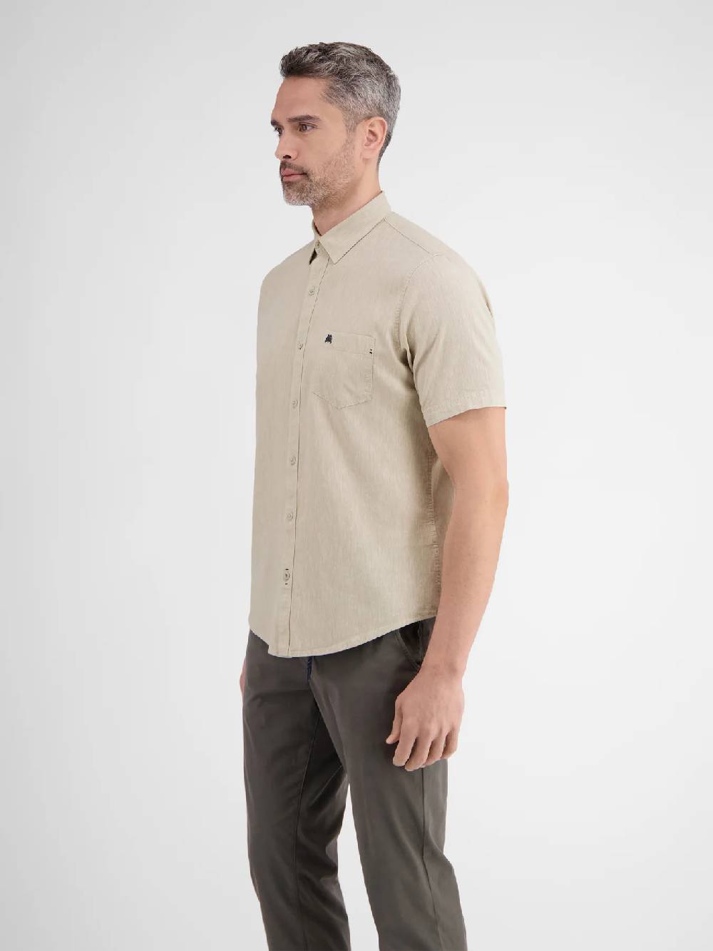 Lerros 2442010 CASUAL KATOENEN LINNEN OVERHEMD (705 LIGHT DUNE BEIGE) Versandkostenfrei