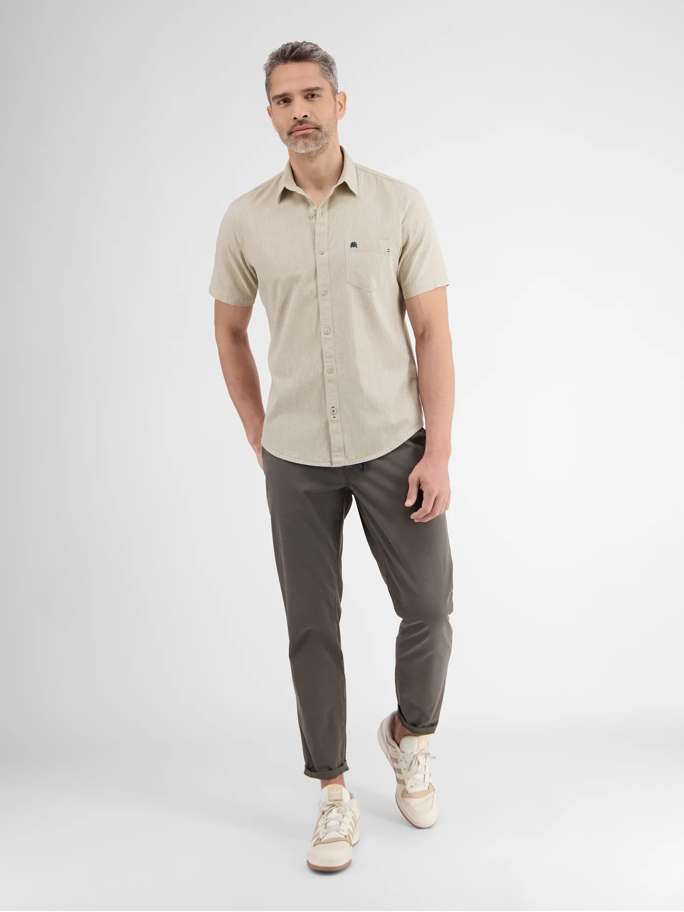 Lerros 2442010 CASUAL KATOENEN LINNEN OVERHEMD (705 LIGHT DUNE BEIGE) Versandkostenfrei