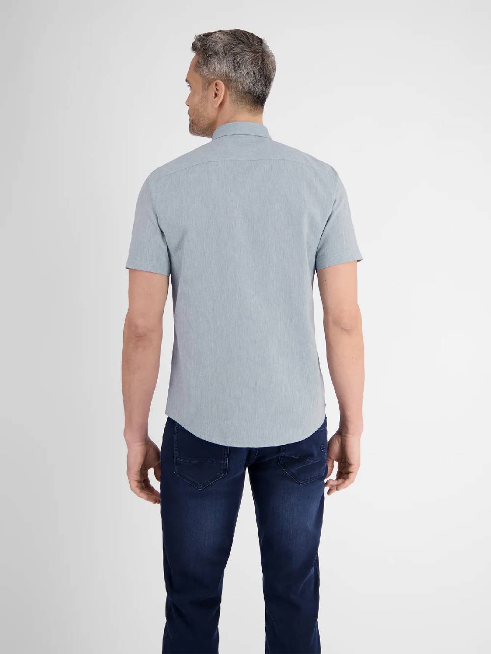 Lerros 2442010 CASUAL KATOENEN LINNEN OVERHEMD (440 MID STORM BLUE) Flash Sale