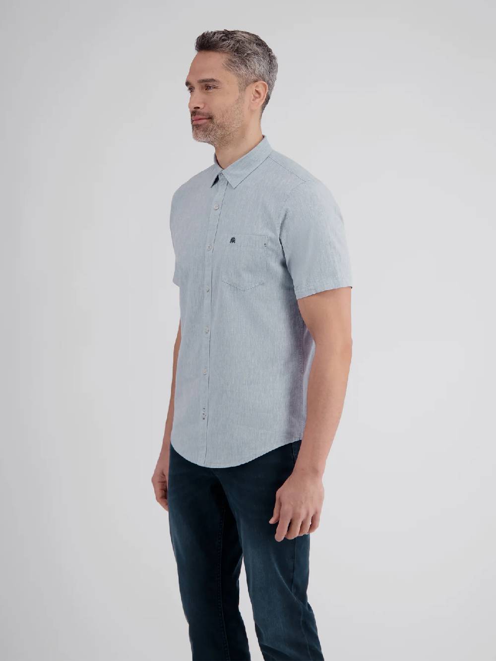 Lerros 2442010 CASUAL KATOENEN LINNEN OVERHEMD (440 MID STORM BLUE) Flash Sale