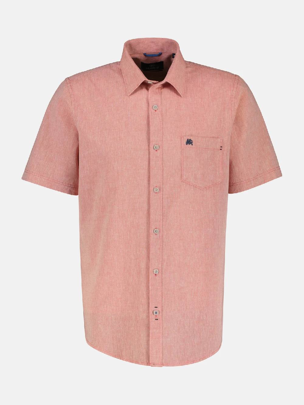 Lerros 2442010 CASUAL KATOENEN LINNEN OVERHEMD (327 DEEP CORAL RED) Begrenztes Angebot