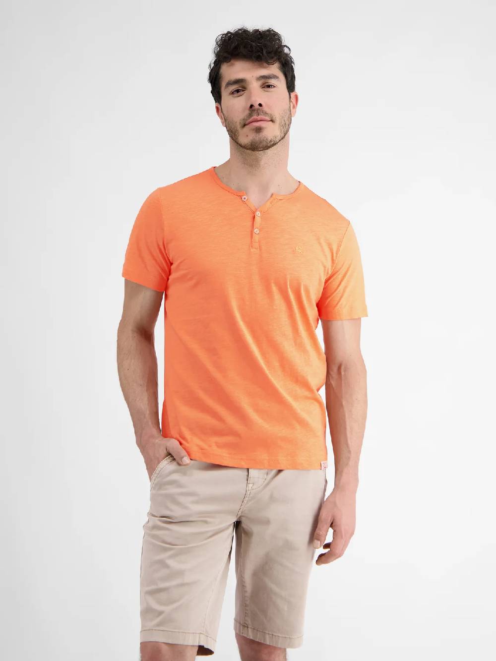 Lerros 2433908 BASIS HENLEY-SHIRT (927 MELLOW PEACH) Exklusivangebot