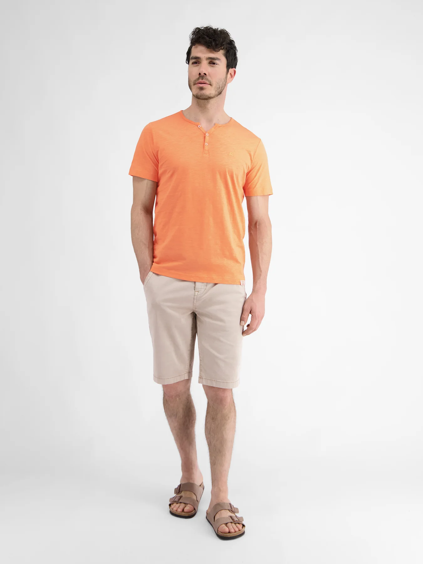 Lerros 2433908 BASIS HENLEY-SHIRT (927 MELLOW PEACH) Exklusivangebot