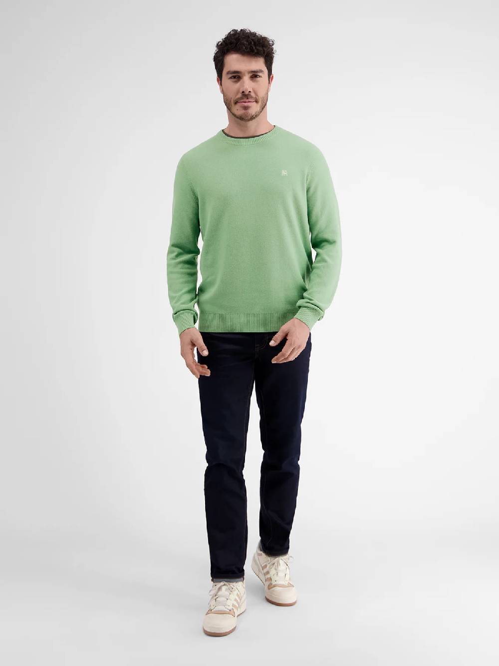 Lerros 23D5001 GEBREIDE TRUI MET RONDE HALS (612 SAGE GREEN) Lagerräumung