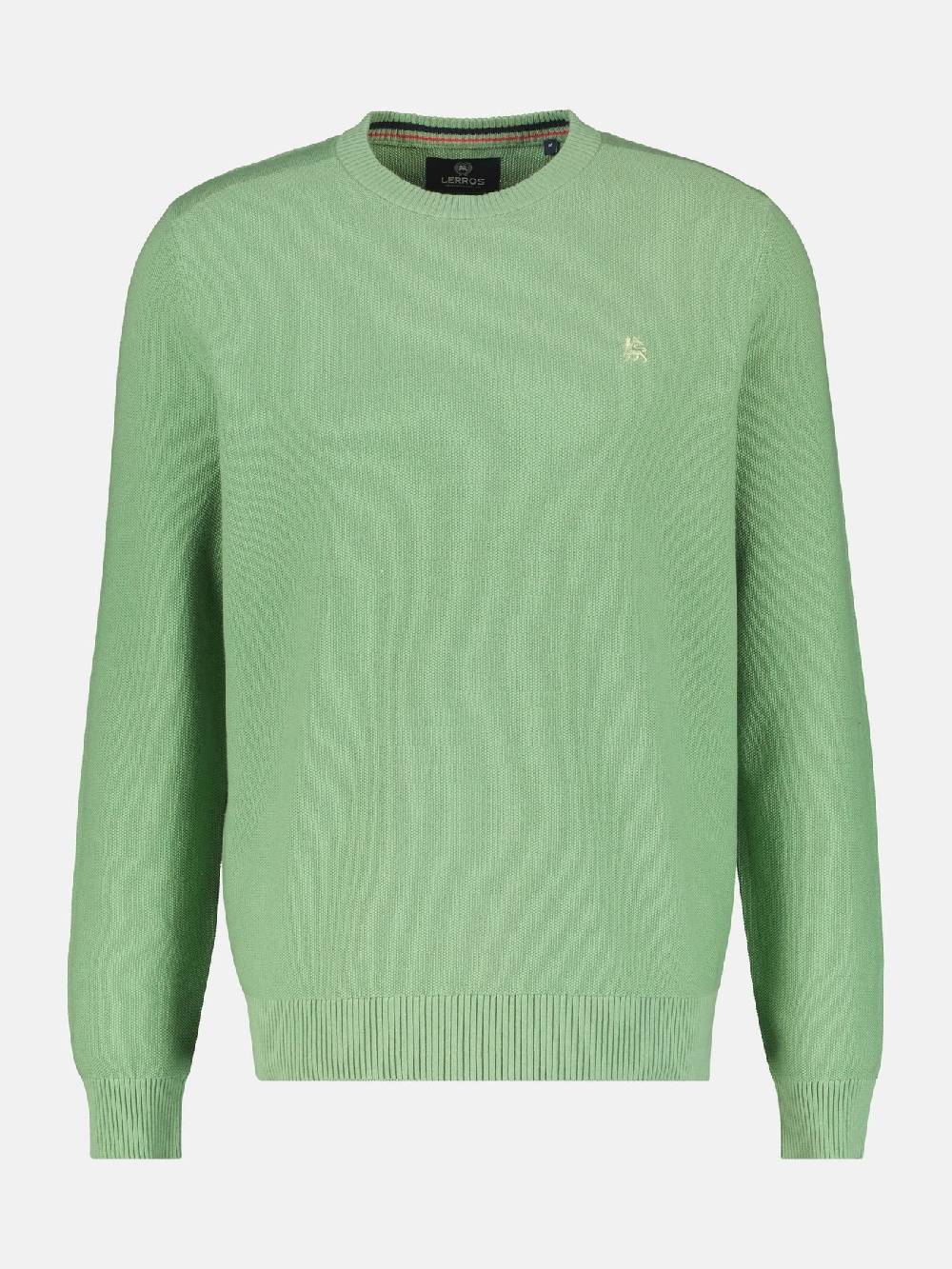 Lerros 23D5001 GEBREIDE TRUI MET RONDE HALS (612 SAGE GREEN) Lagerräumung