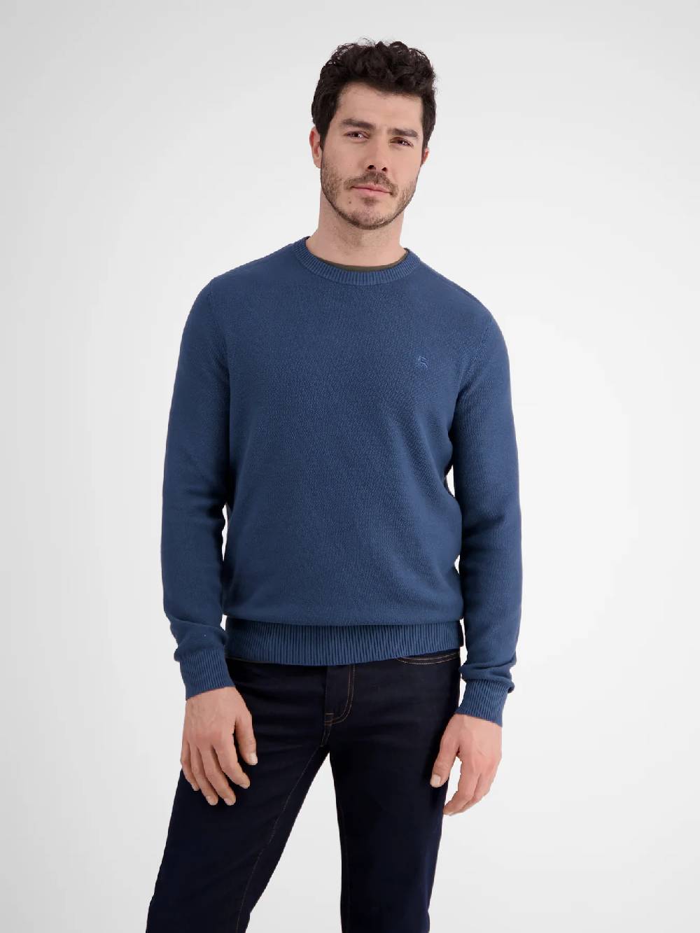 Lerros 23D5001 GEBREIDE TRUI MET RONDE HALS (448 STORM BLUE) Top Angebot