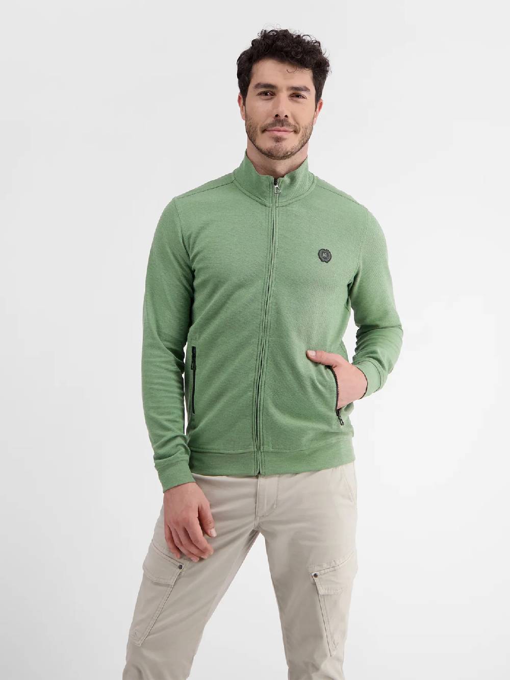 Lerros 23D4503 GESTRUCTUREERD SWEATJACK (612 SAGE GREEN) Online Outlet