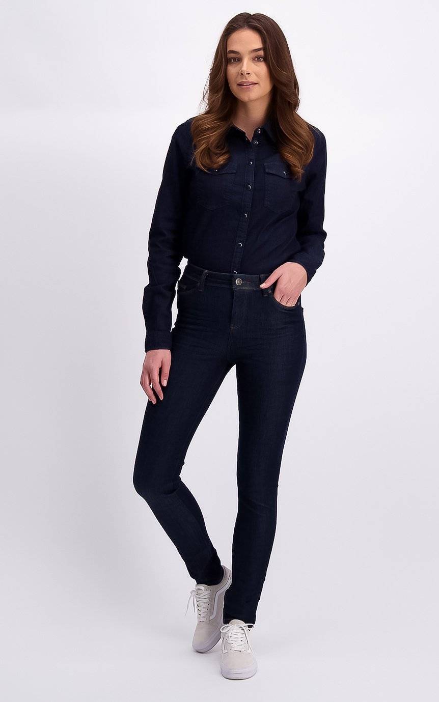 Cars Jeans BELINDA High Rise Str. Blue Rinsed Online