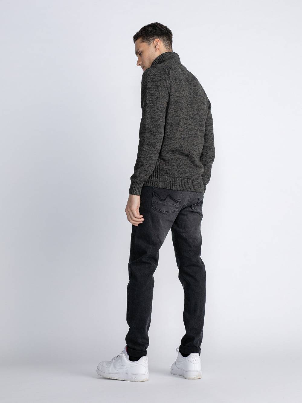 Petrol M-3030-Kwc206 - Men Knitwear Collar (6143 Forest Night) Günstiger Verkauf