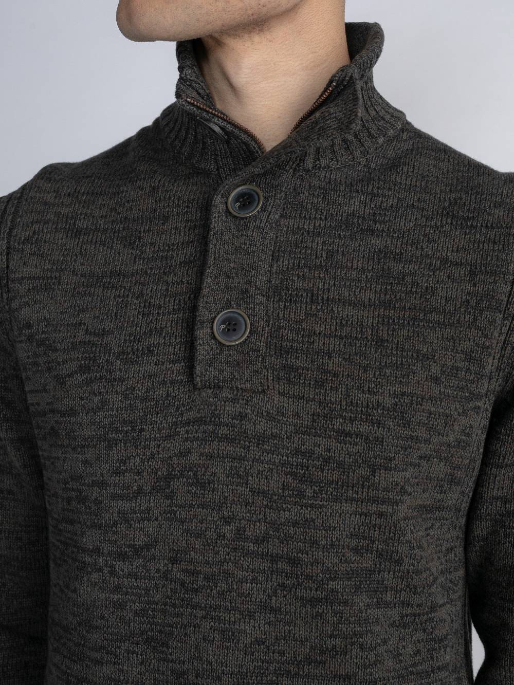 Petrol M-3030-Kwc206 - Men Knitwear Collar (6143 Forest Night) Günstiger Verkauf
