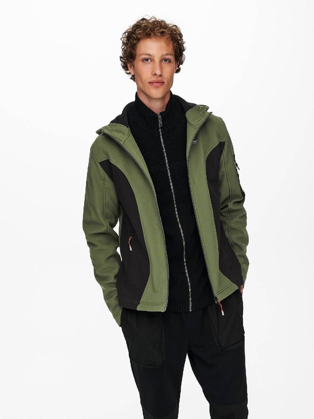 Only & Sons ONSBRAD Hood softshell jacket otw (Olive Night/Black) Blitzverkäufe