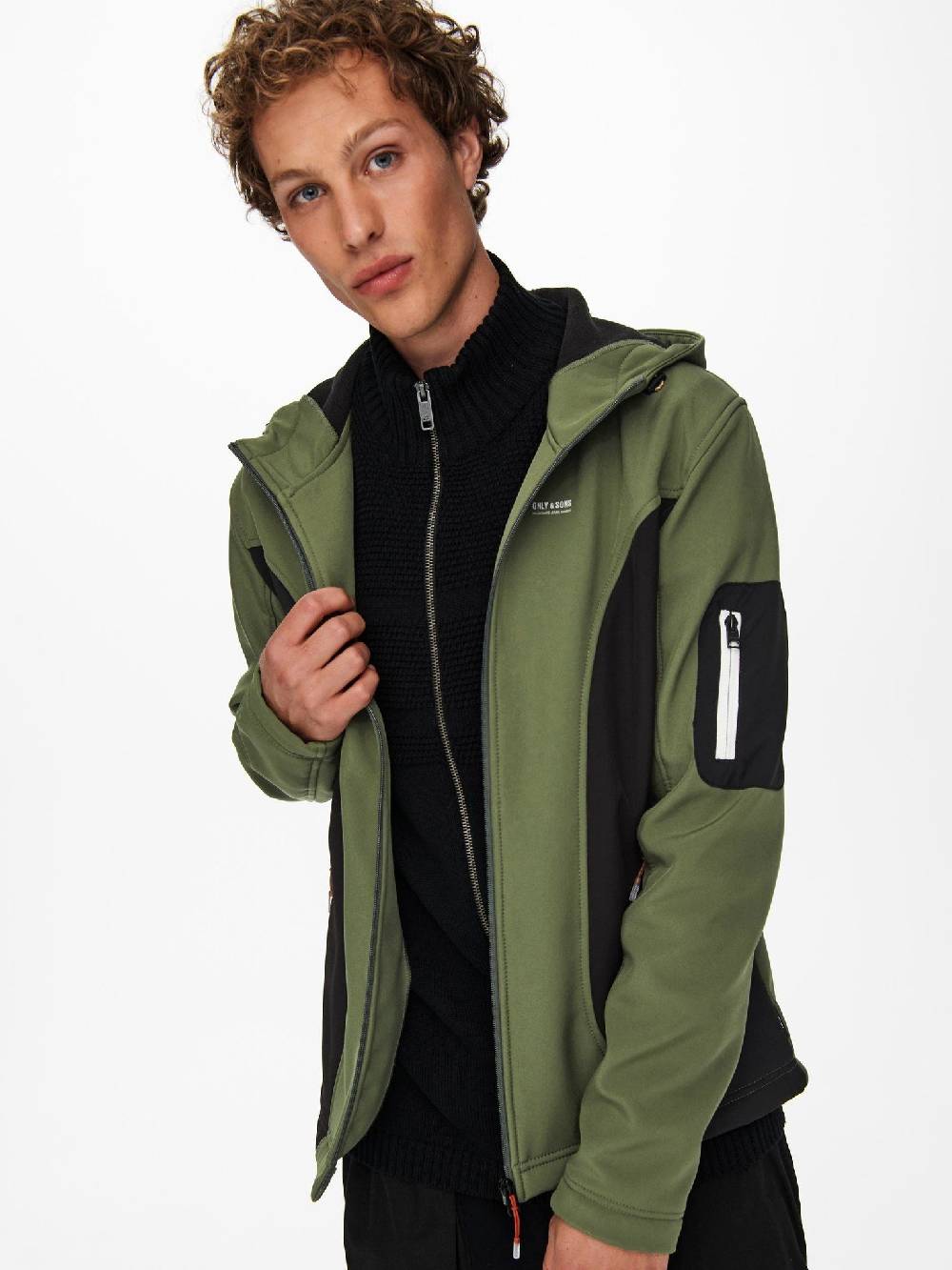 Only & Sons ONSBRAD Hood softshell jacket otw (Olive Night/Black) Blitzverkäufe