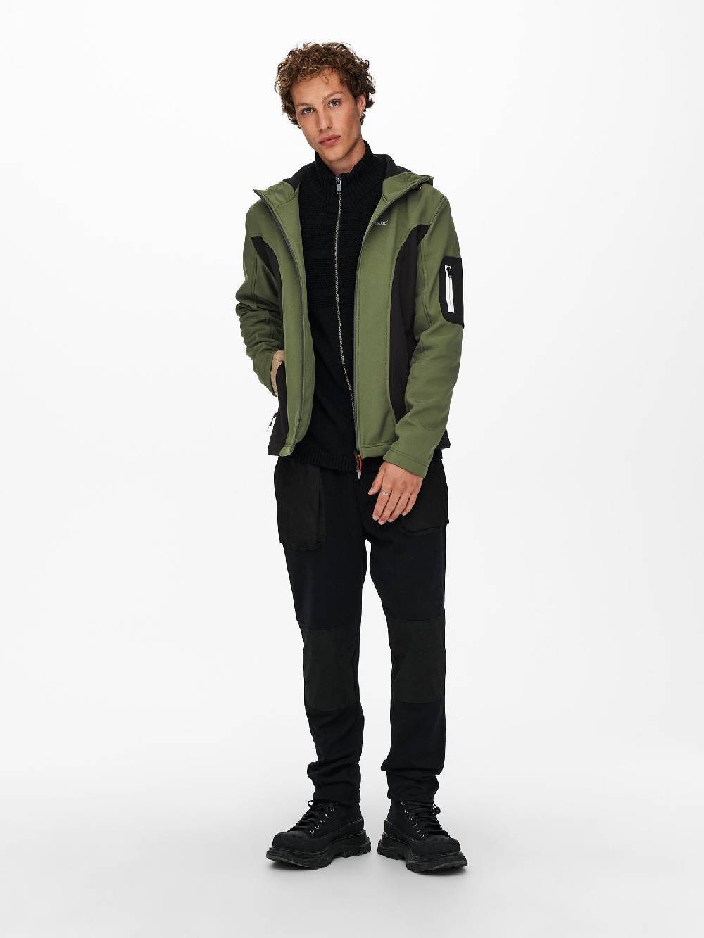 Only & Sons ONSBRAD Hood softshell jacket otw (Olive Night/Black) Blitzverkäufe
