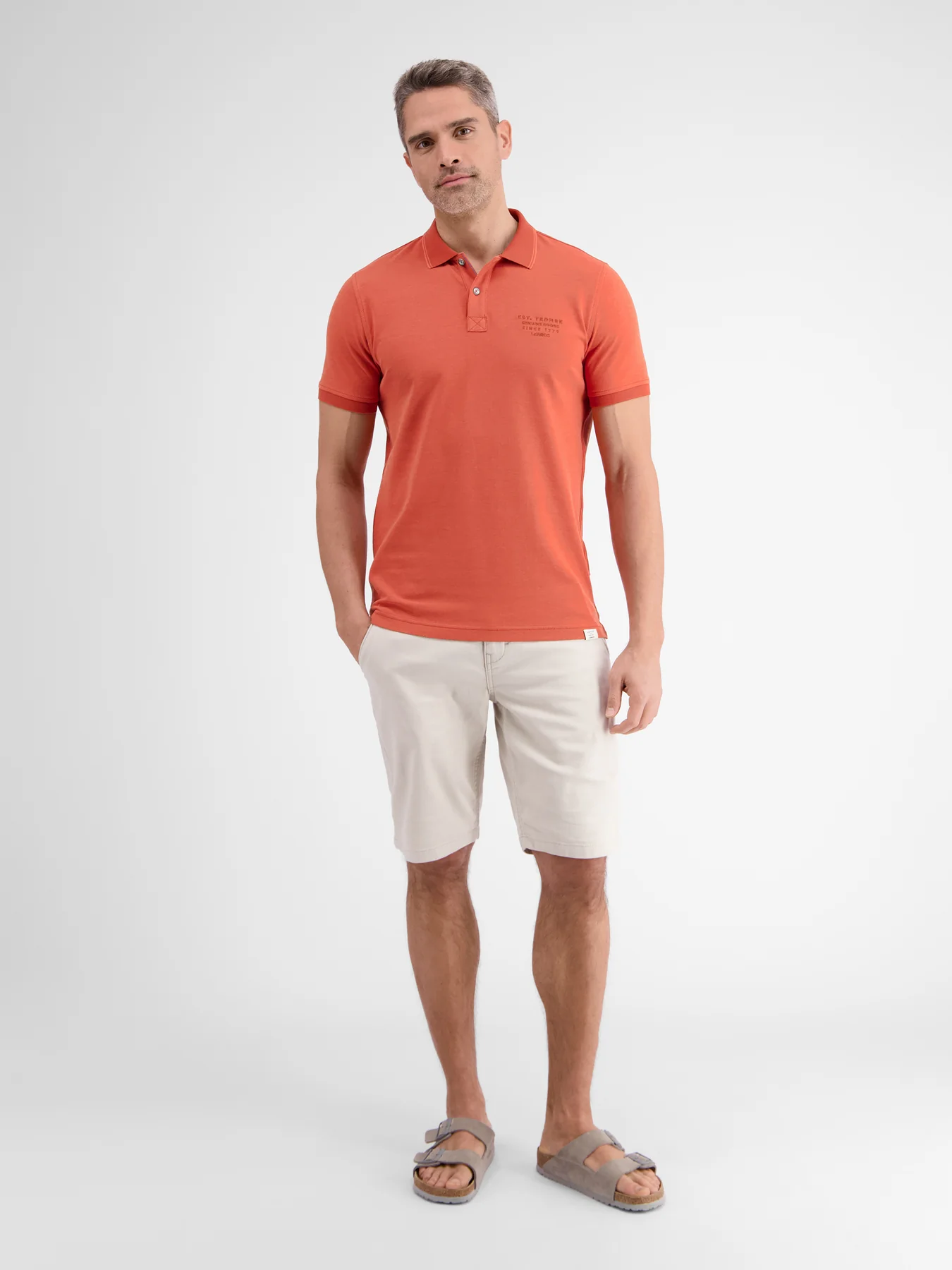 Lerros 2433239 TWEEKLEURIGE POLO (327 DEEP CORAL RED) Tiefpreis