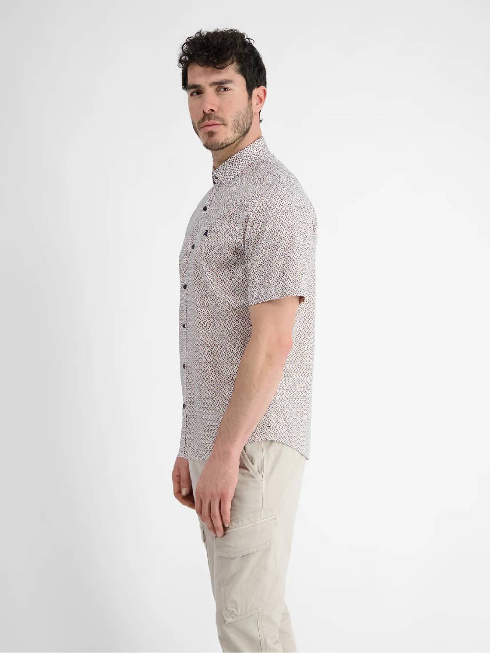 Lerros 2432303 SHIRT MET HALVE MOUW EN GEOMETRISCHE PRINT (927 MELLOW PEACH) Super Sparpreis