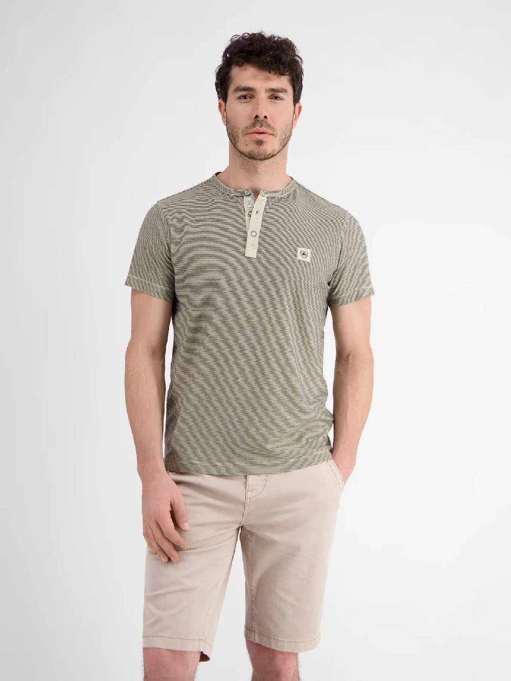 Lerros 2423910 GESTREEPT SERAFINO OVERHEMD (705 LIGHT DUNE BEIGE) Begrenzte Freigabe