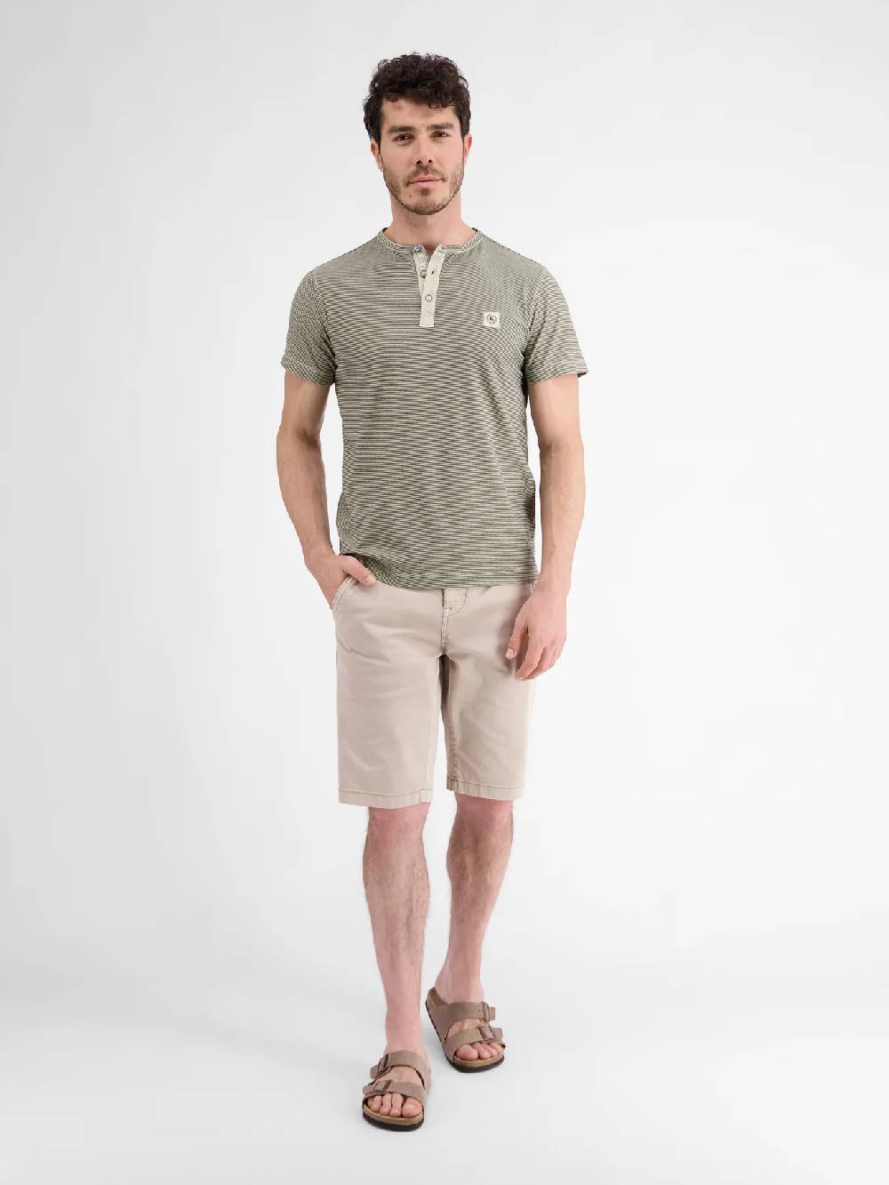 Lerros 2423910 GESTREEPT SERAFINO OVERHEMD (705 LIGHT DUNE BEIGE) Begrenzte Freigabe