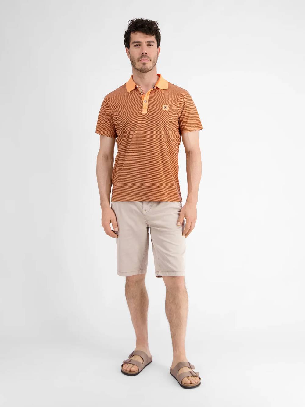 Lerros 2423211 GESTREEPT POLOSHIRT (927 MELLOW PEACH) Letzter Tag
