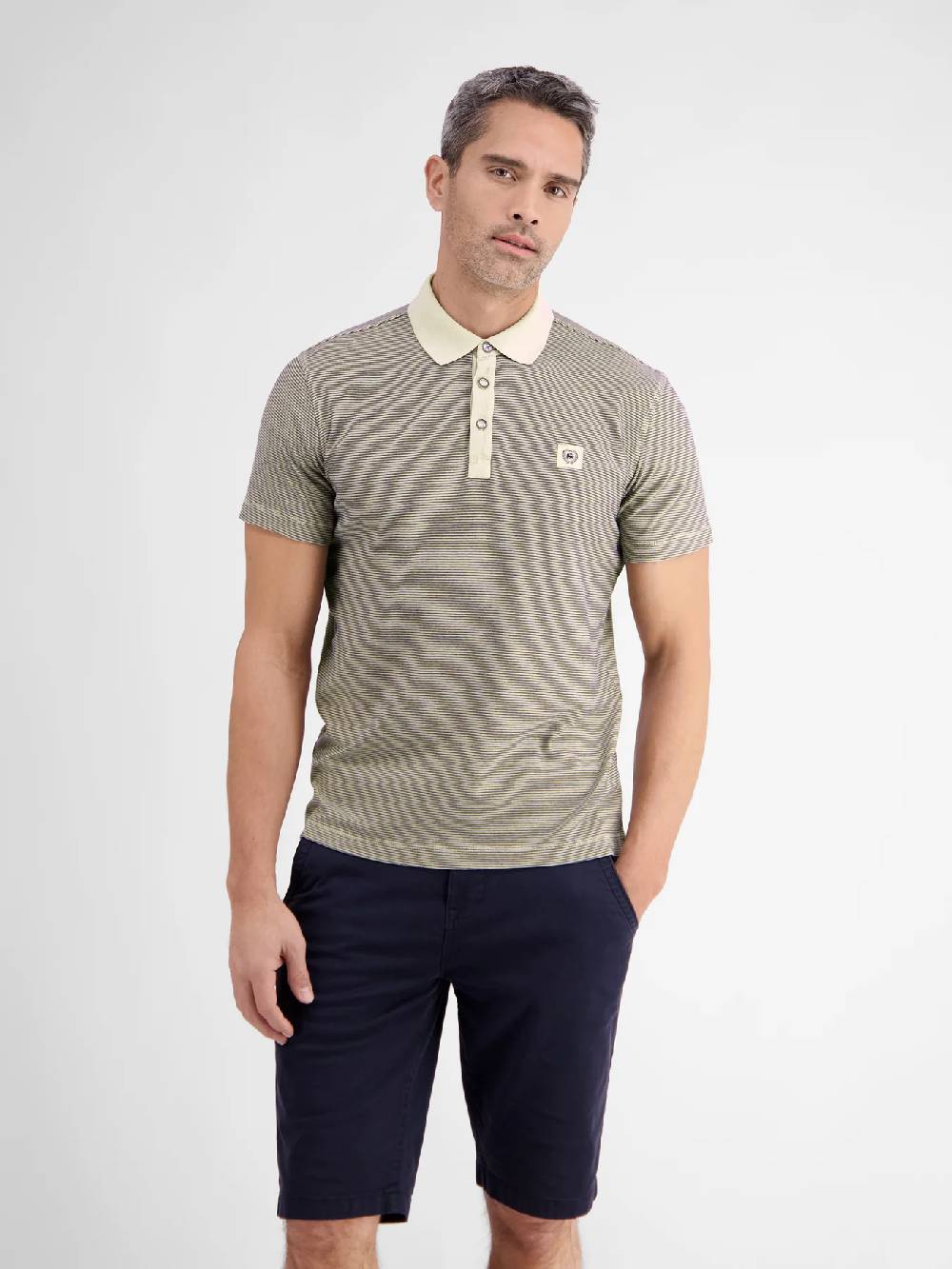 Lerros 2423211 GESTREEPT POLOSHIRT (705 LIGHT DUNE BEIGE) Zeitbegrenzte Promotion