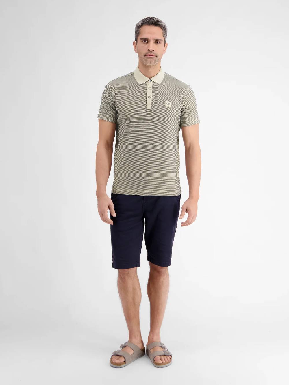 Lerros 2423211 GESTREEPT POLOSHIRT (705 LIGHT DUNE BEIGE) Zeitbegrenzte Promotion
