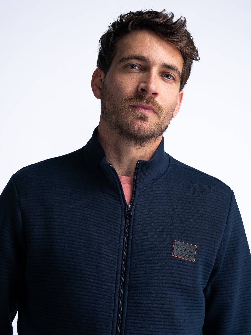 Petrol M-1040-SWC333 MEN VEST COLLAR ZIP (Navy 5178) Discount Store für neue Produkte