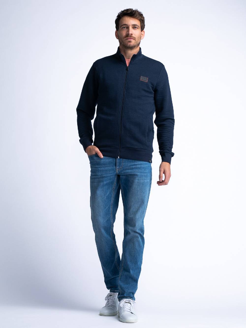 Petrol M-1040-SWC333 MEN VEST COLLAR ZIP (Navy 5178) Discount Store für neue Produkte