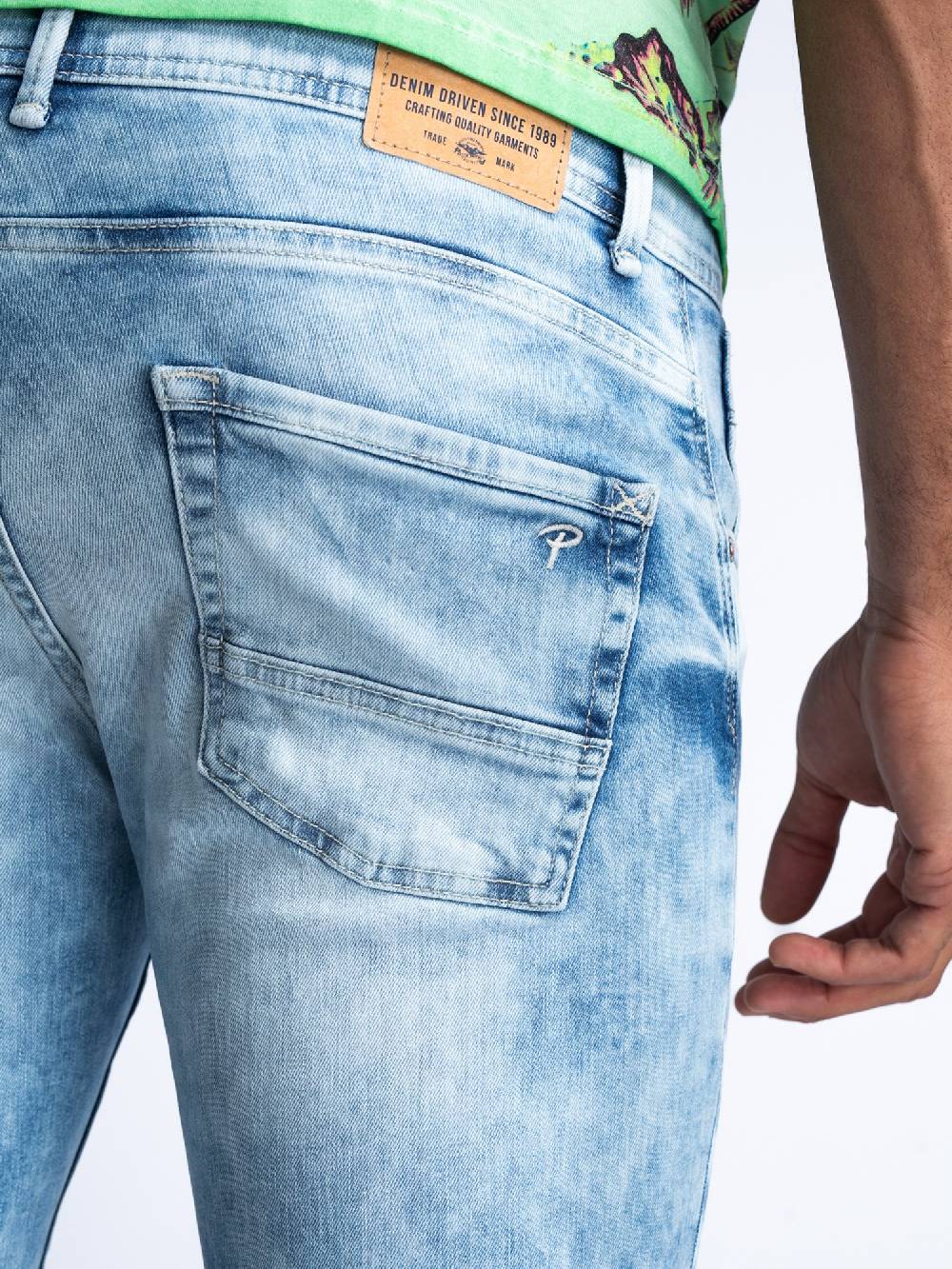 Petrol BLIZZARD DENIM SHORT RELAXED FIT M-1040-SHO003 (light indigo 5713) Günstiger Verkauf