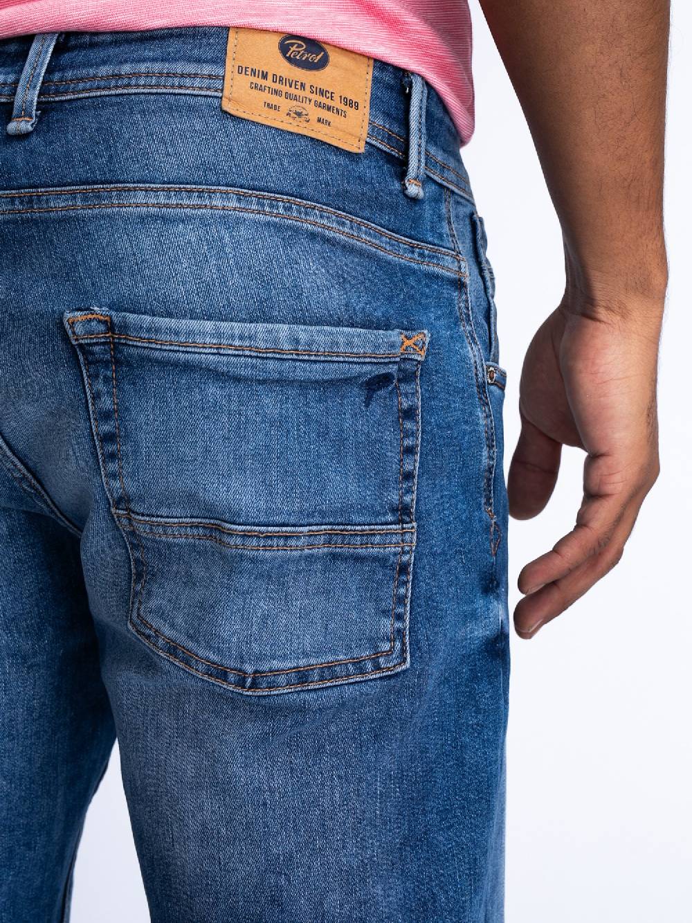 Petrol BLIZZARD DENIM SHORT RELAXED FIT M-1040-SHO003 (medium stone 5755) Fabrikverkauf