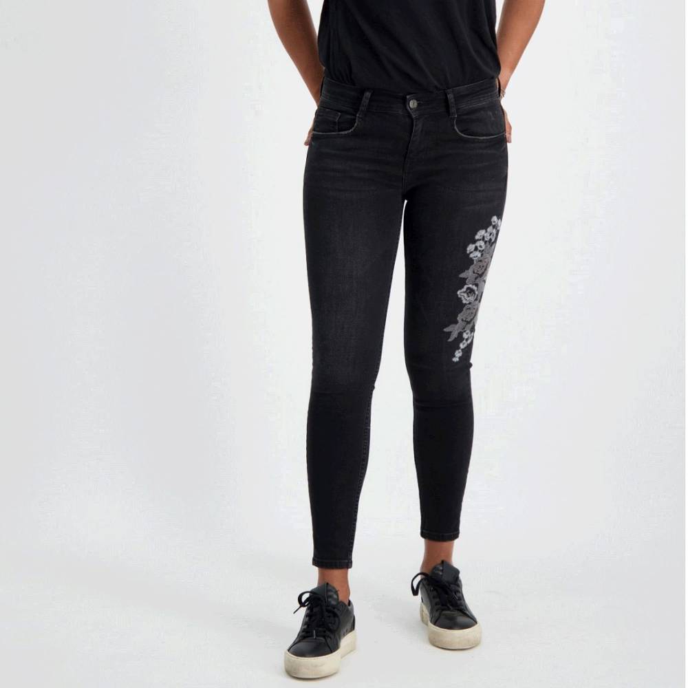 Cars Jeans MAREN Skinny Emb. Black Twill Weihnachtsangebot