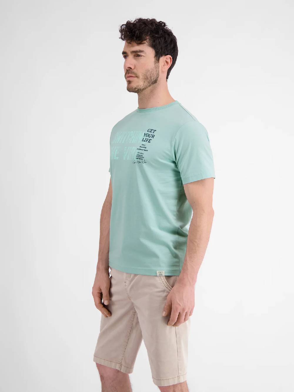 Lerros 2423005 EFFEN T-SHIRT PRINT OP DE BORST (622 COASTAL SEA BLUE) Fabrikladen